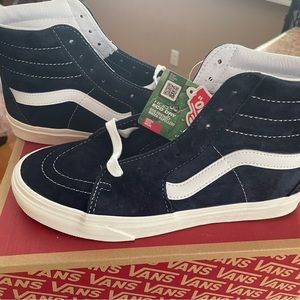 Vans Sk8 Hi Navy Blue Pig Suede